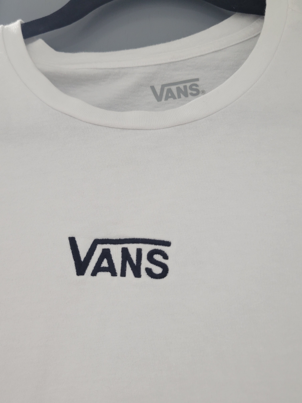Vans White Cropped Logo Tee XL - Picture 3 of 5